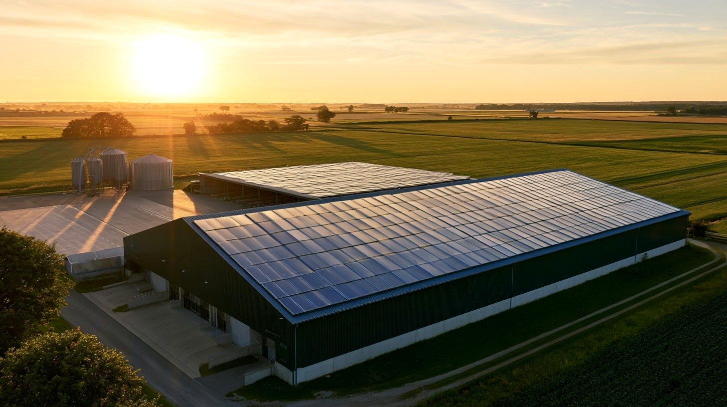Halle mit neuer Solaranlage nach dem Repowering